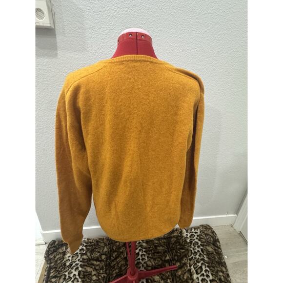 Braemar Golden V Neck Sweater Long Sleeve Knit Pullover Classic Relaxed Fit - Picture 2 of 5